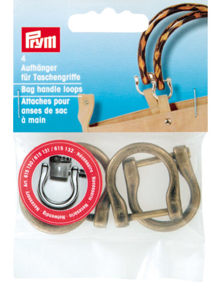 Lote de 4 enganches para asas de bolsos de mano - Bronce