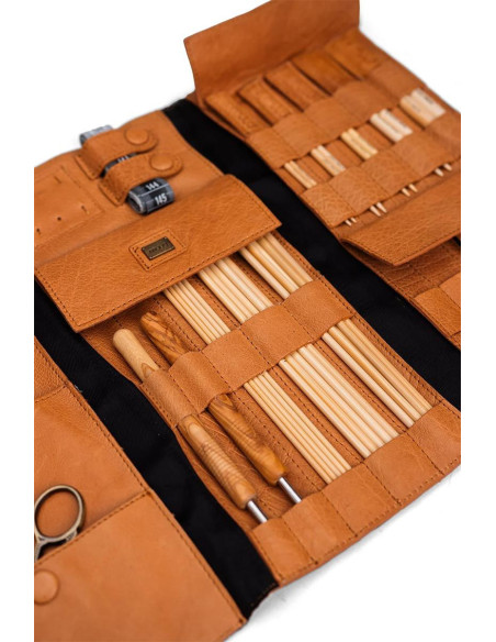 Estuche para agujas de tejer Muud Lucy - Whisky