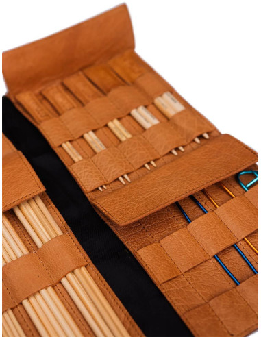 Estuche para agujas de tejer Muud Lucy - Whisky