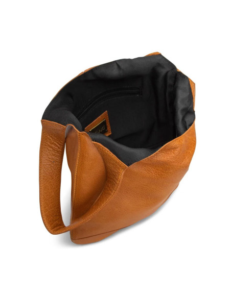 Bolso shopper de cuero Muud Dzana - Whisky
