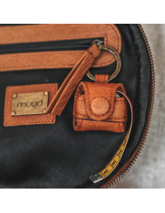 Funda de cuero para cinta métrica Muud Malmö - Whisky