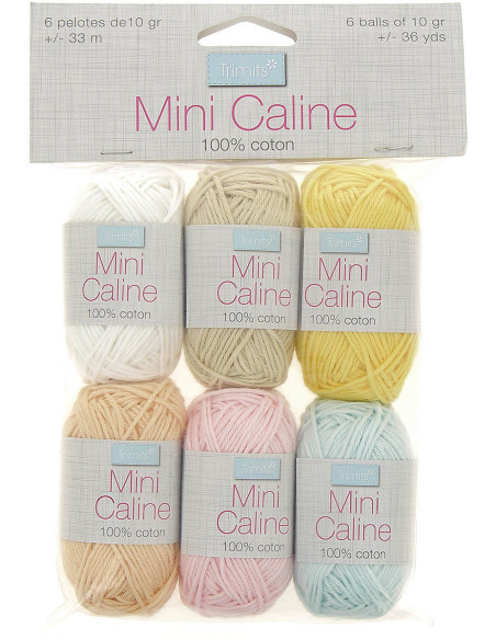 Bolsa de 6 ovillos de algodón Câline Mini - Colores pastel