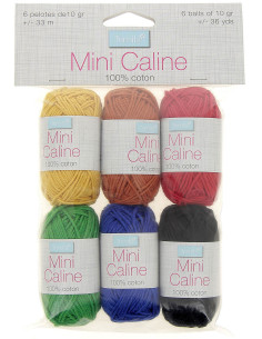 Bolsa de 6 ovillos de algodón Câline Mini - Colores básicos