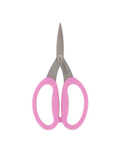 Tijeras de precisión microdentadas con grandes anillos flexibles Bohin - Rosa