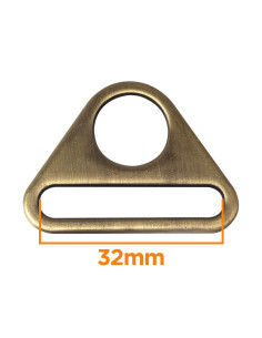 Anillo triangular pasante 32 mm - Bronce