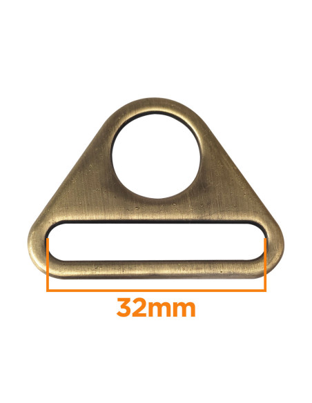 Anillo triangular pasante 32 mm - Bronce