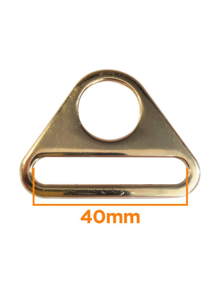 Anillo triangular pasante 40 mm - Oro