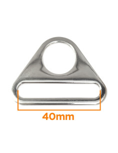 Anillo triangular pasante 40 mm - Plata