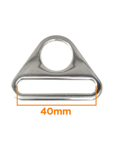 Anillo triangular pasante 40 mm - Plata