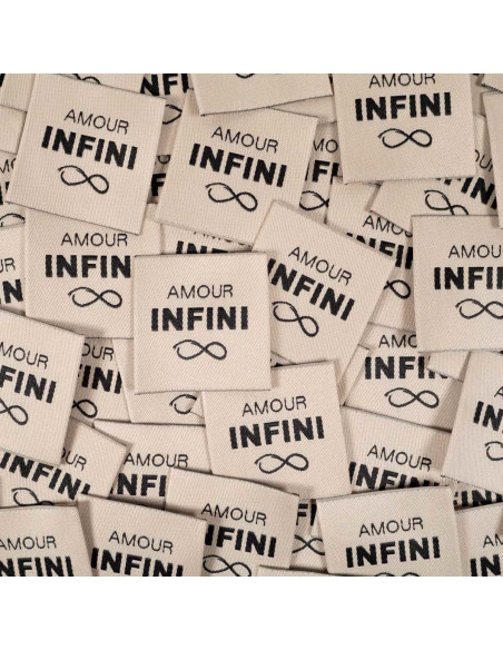 Juego de 5 etiquetas tejidas - Amor infinito