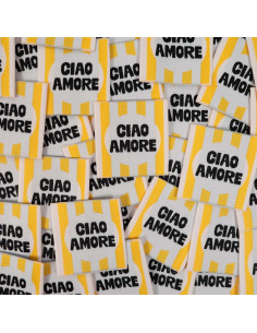 Lote de 5 etiquetas tejidas - Ciao amore