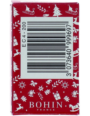 Caja de 200 alfileres extra finos rojos de Navidad Bohin
