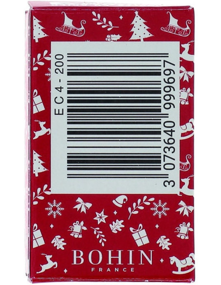 Caja de 200 alfileres extra finos rojos de Navidad Bohin