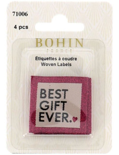 Juego de 4 etiquetas para coser - El mejor regalo de todos 2