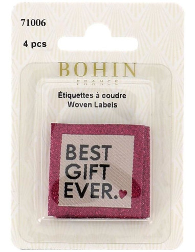 Juego de 4 etiquetas para coser - El mejor regalo de todos