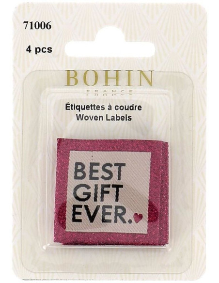 Juego de 4 etiquetas para coser - El mejor regalo de todos