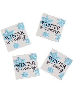 Juego de 4 etiquetas para coser - Winter is coming