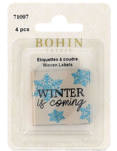Juego de 4 etiquetas para coser - Winter is coming