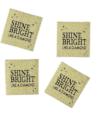 Juego de 4 etiquetas para coser - Brilla con luz propia