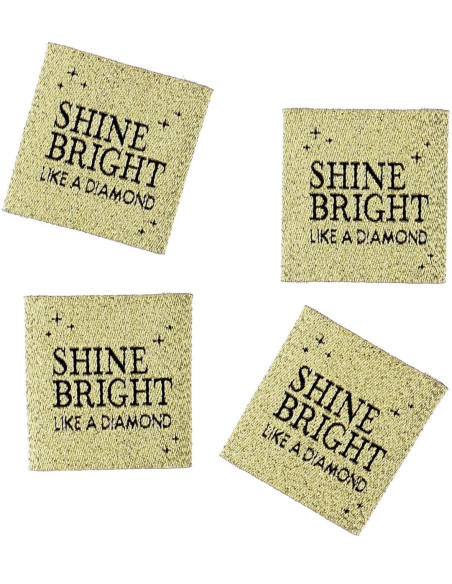 Juego de 4 etiquetas para coser - Brilla con luz propia