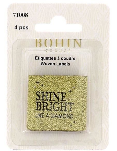 Juego de 4 etiquetas para coser - Brilla con luz propia