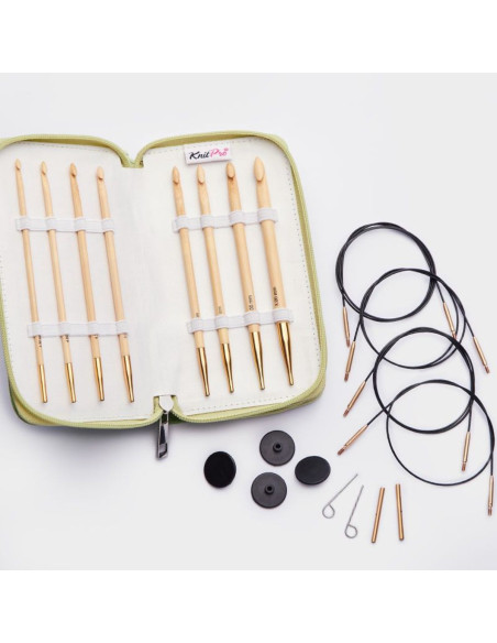 Estuche de ganchillos tunecinos Bamboo Deluxe KnitPro