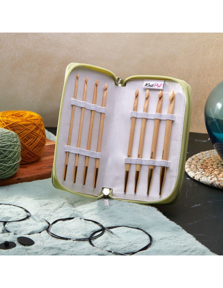 Estuche de ganchillos tunecinos Bamboo Deluxe KnitPro