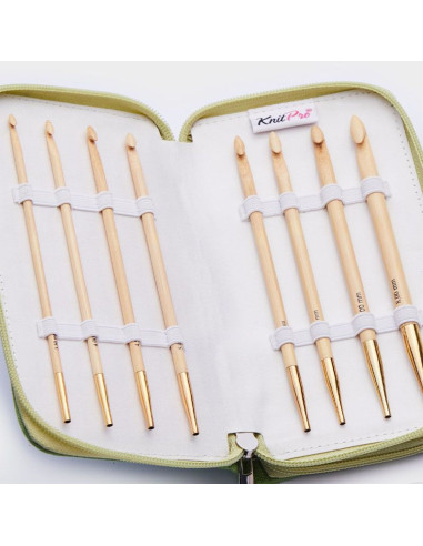 Estuche de ganchillos tunecinos Bamboo Deluxe KnitPro