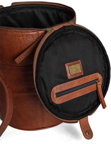 Bolsa de almacenamiento de cuero para tejido Muud Saturn XL - Marrón Rico