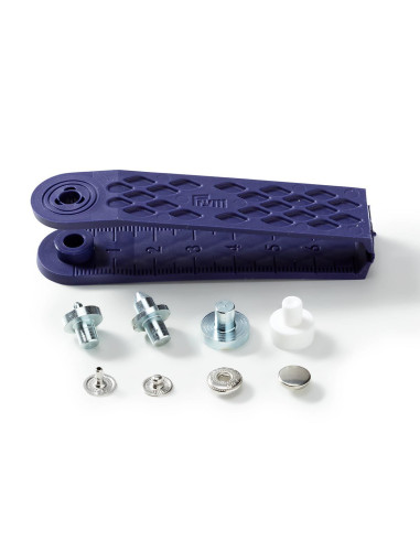Caja de 10 botones de presión anorak Plata con herramienta de 8 mm