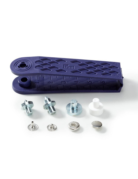 Caja de 10 botones de presión anorak Plata con herramienta de 8 mm