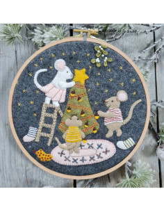 Kit de fieltro con tambor - Familia de ratones en Navidad