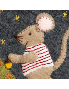 Kit de fieltro con tambor - Familia de ratones en Navidad 2