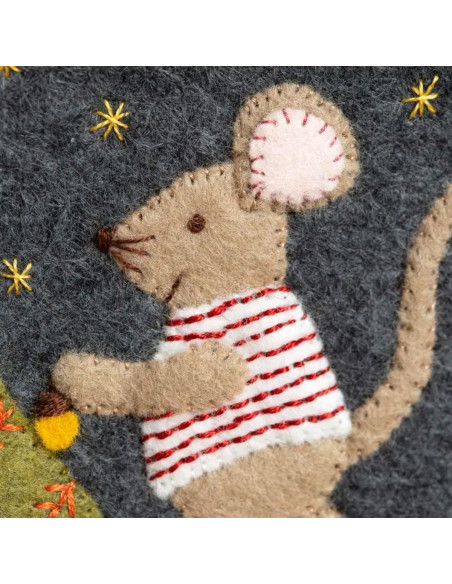 Kit de fieltro con tambor - Familia de ratones en Navidad