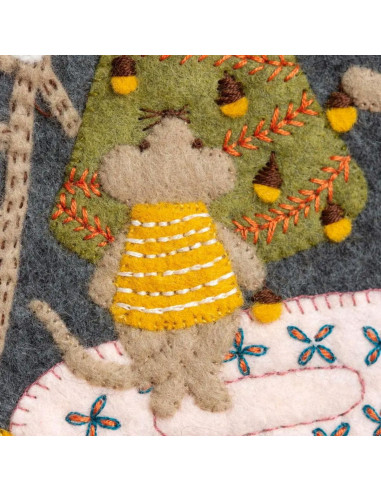 Kit de fieltro con tambor - Familia de ratones en Navidad