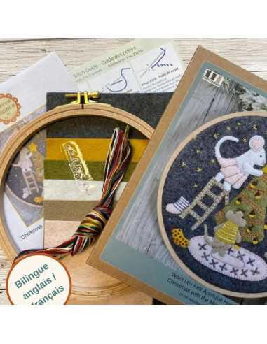 Kit de fieltro con tambor - Familia de ratones en Navidad