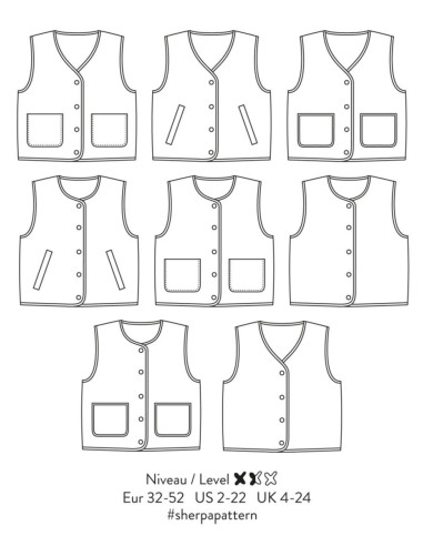 Patrón de chaleco sin mangas Sherpa - Atelier Scämmit