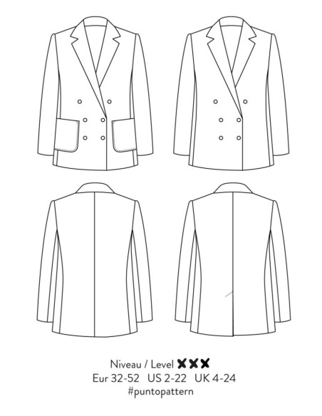 Patrón de chaqueta Punto - Atelier Scämmit
