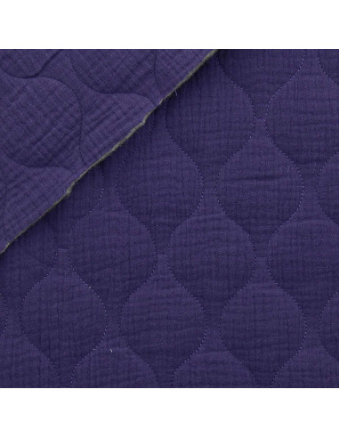 Tejido de doble gasa acolchado wave - Violeta