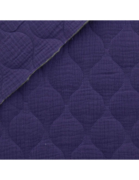 Tejido de doble gasa acolchado wave - Violeta
