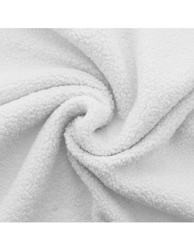 Tejido de peluche rizado Teddy - Blanco