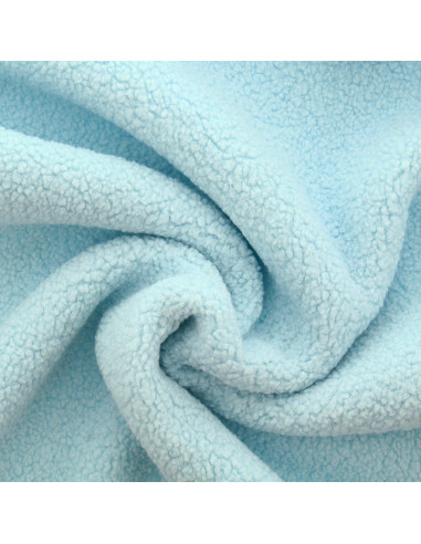Tejido de peluche rizado Teddy - Azul bebé