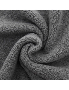 Tejido de peluche rizado Teddy - Gris oscuro