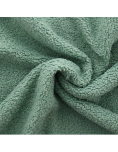 Tejido de peluche rizado Teddy - Verde salvia