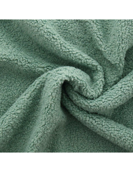 Tejido de peluche rizado Teddy - Verde salvia