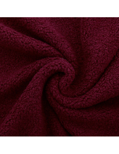 Tejido de peluche rizado Teddy - Burdeos