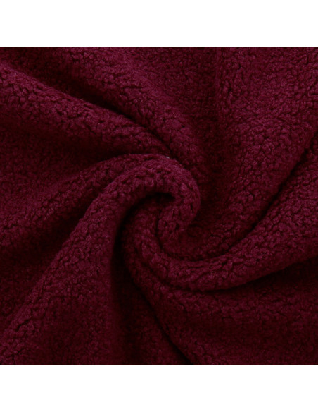 Tejido de peluche rizado Teddy - Burdeos