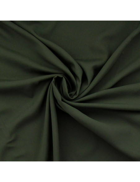 Tejido popelina de viscosa - Verde caqui