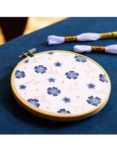 Kit de bordado - Flores azules