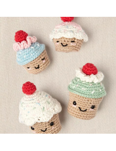 Kit amigurumi - Cupcakes cerezas 2